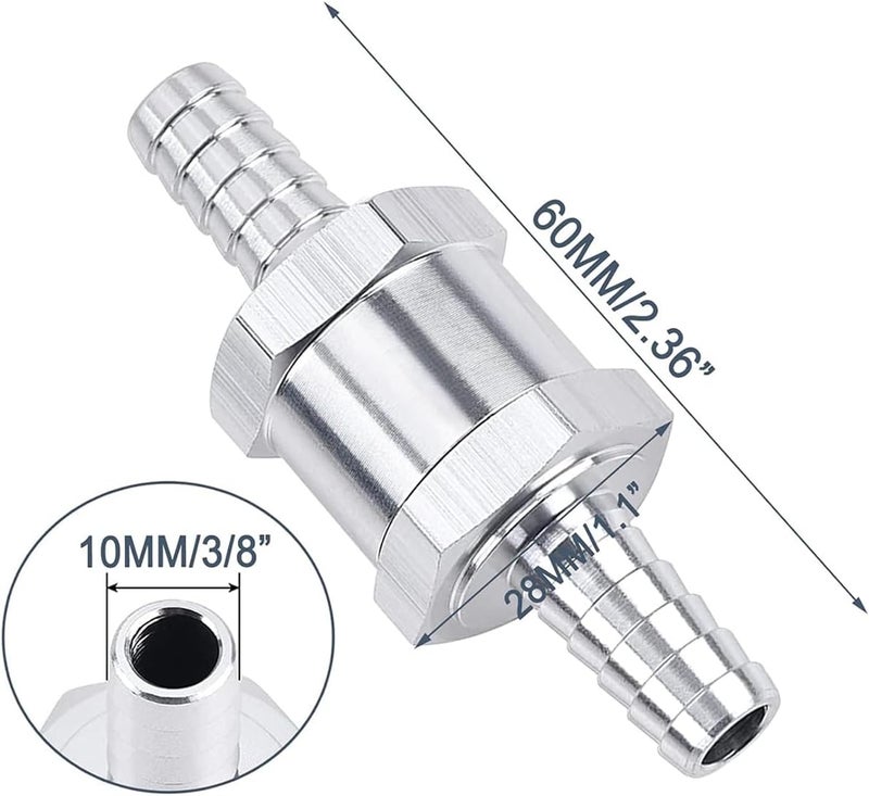 Superall 10mm 3/8" Fuel Non Return One Way Check Valve for Petrol Diesel Fuel Oil Water Aluminium Alloy Accessories - Image 2
